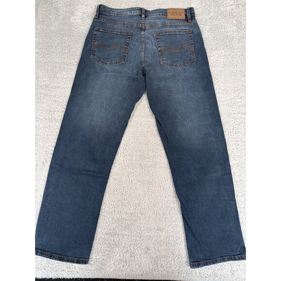 Urban Star Mens 34 Straight Leg Denim Jeans Dark Wash Outdoors Heavy Work - Picture 7 of 9